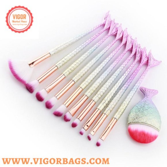 Mermaid Foundation Eyebrow Eyeliner Makeup Blush Cosmetic Concealer Fish Tail Ma - Picture 11 of 11